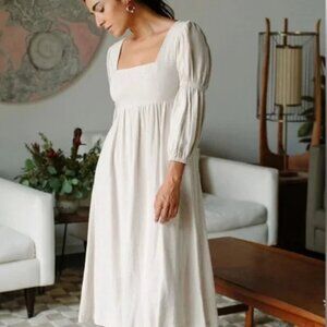 Rachel Pally Linen Blend Beige Doreen Dress Medium
